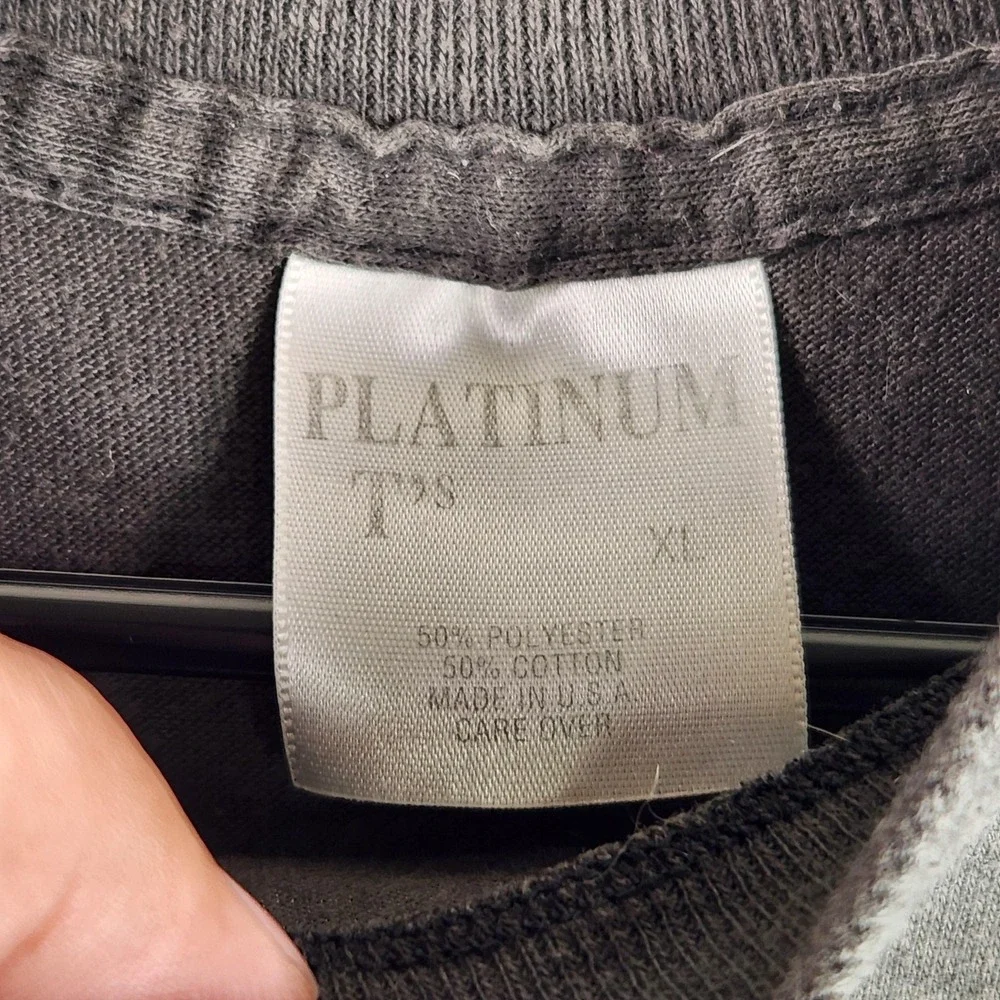Vintage Platinum Shirt Mens XL Gray Army Infantry Skull Hardcore Graphic Tee